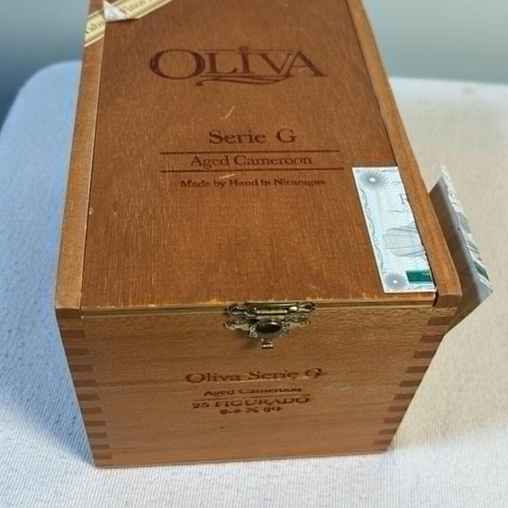 Oliva Figurado Serie G Aged Cameroon EMPTY Wood Cigar Box MadMen MobBoss